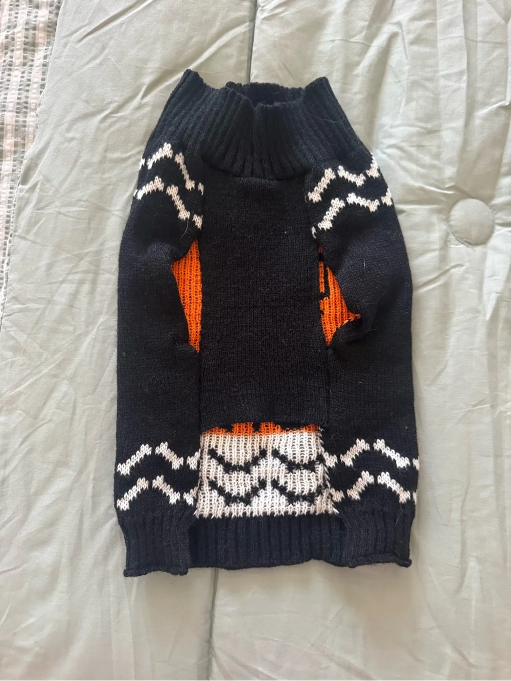 Black & Orange 'Bad to the Bone' Knit Dog Sweater